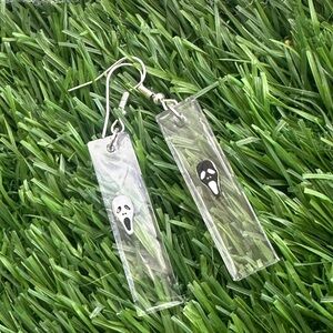 Ghost Face Transparent Earrings